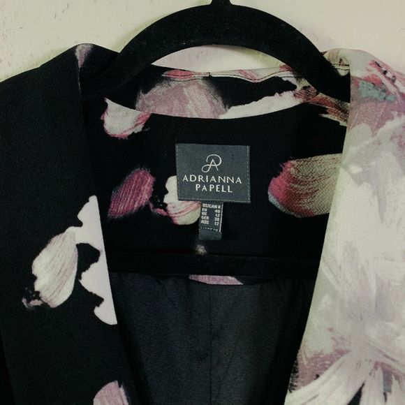 Adrianna Papell Black Purple Floral Blazer - Picture 3 of 4